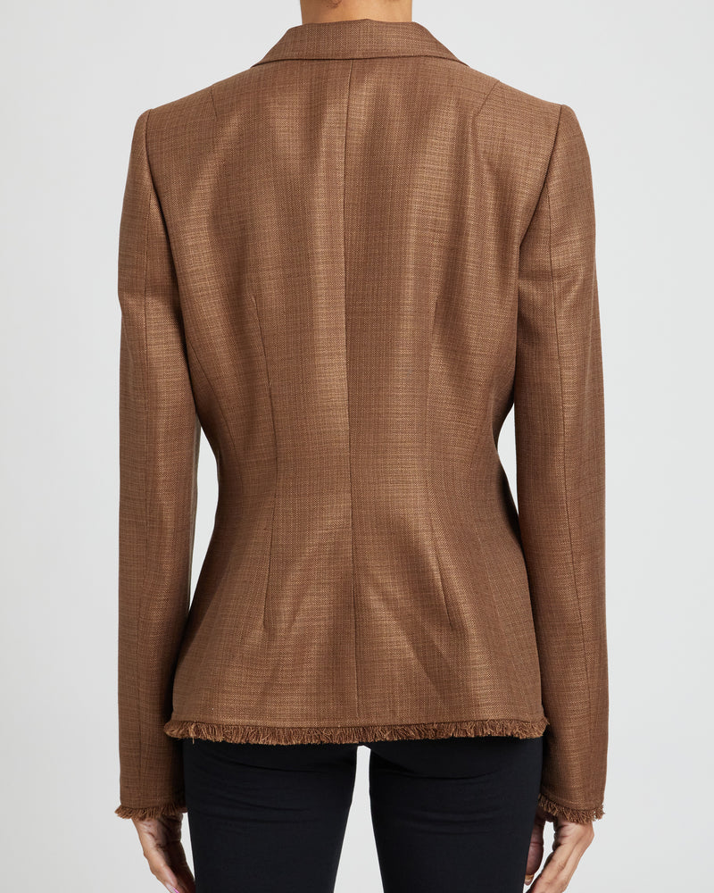 ALAIA Double Breasted Four-Button Jacket in Silk Blend