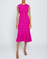 ANDI Sleeveless Fit and Flare Sheath Dress in Luxury Tweed