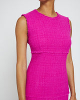 ANDI Sleeveless Fit and Flare Sheath Dress in Luxury Tweed