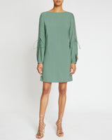 ARIES Long Sleeve Shift Dress with Grommet Detail