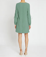 ARIES Long Sleeve Shift Dress with Grommet Detail