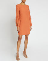 ARIES Long Sleeve Shift Dress with Grommet Detail