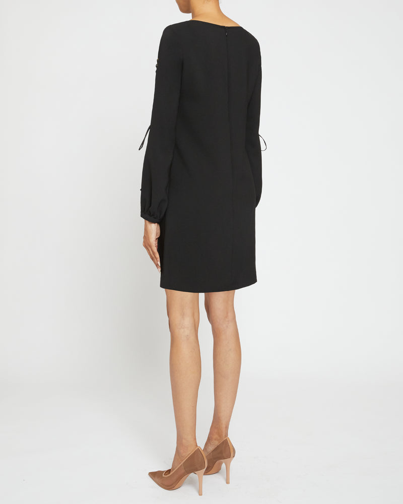 ARIES Long Sleeve Shift Dress with Grommet Detail