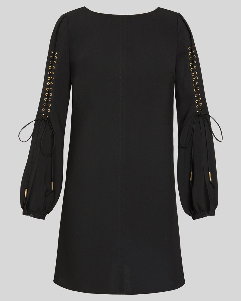 ARIES Long Sleeve Shift Dress with Grommet Detail