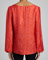 AVALON Long Sleeve Silk Blend Blouse