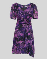 BIANCA Shift Dress in Floral Abstract Crinkled Georgette