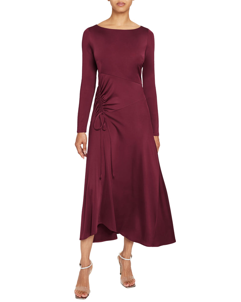 TIA Long Sleeve Handkerchief Midi Jersey Dress