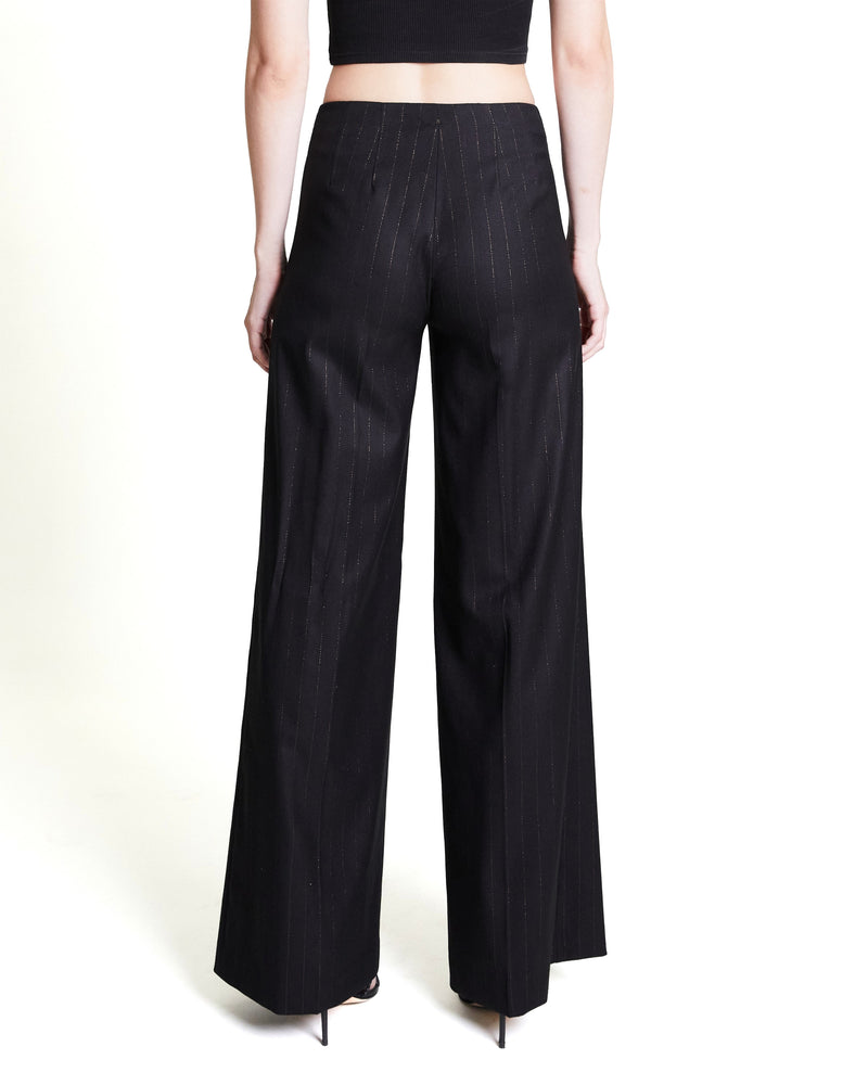 AYLA Striped Wide Leg Wool Pant