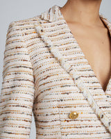 ALAIA Double Breasted Four-Button Jacket in Modern Tweed