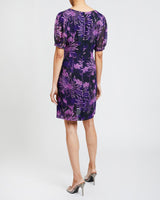 BIANCA Shift Dress in Floral Abstract Crinkled Georgette