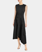 MADDY Sleeveless Multi-Panel Asymmetric Dress in Stretch Cotton.