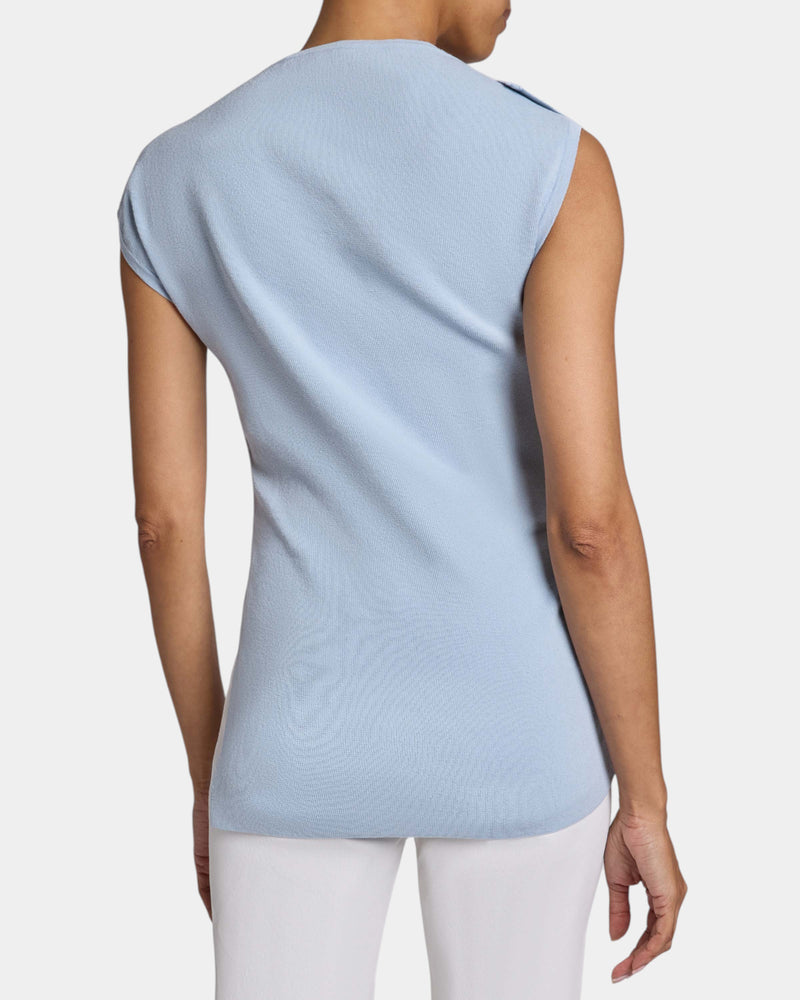 AISLING Off-Shoulder Knit Top in Cotton/Linen Blend
