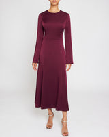 CHARLIZE Long Sleeve Fit & Flare Midi Dress