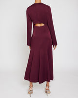 CHARLIZE Long Sleeve Fit & Flare Midi Dress