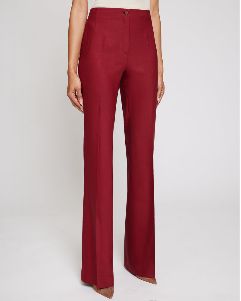 ELIZABETH Flared Legs Pant in Virgin Wool Stretch