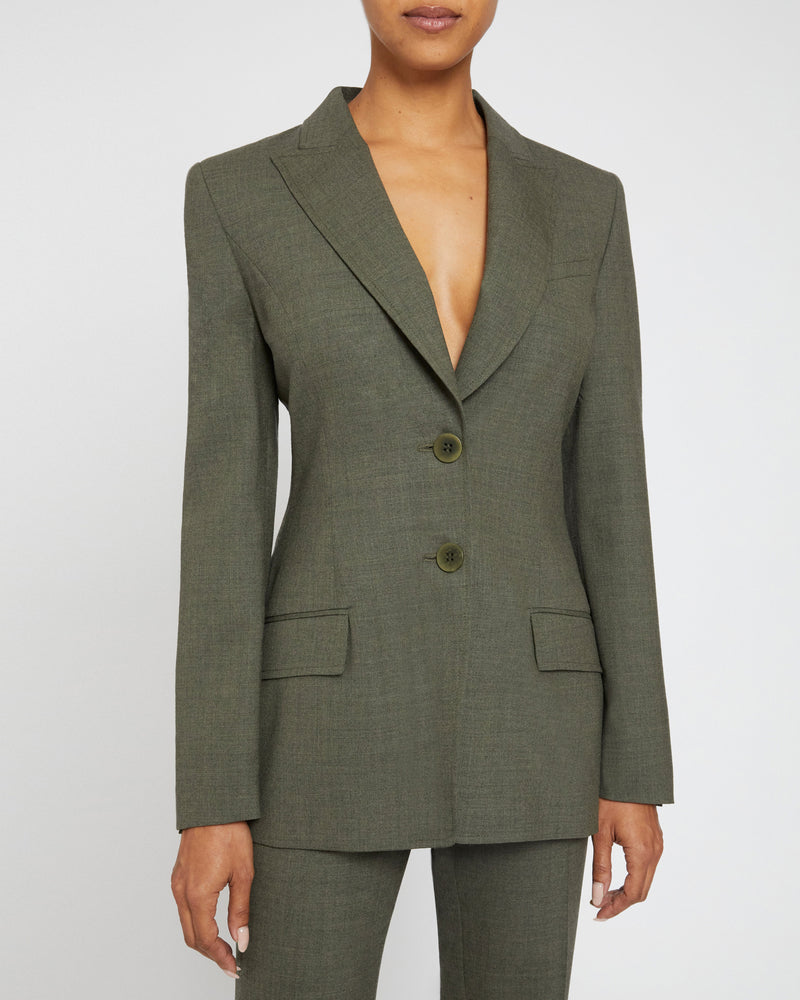 ENRICA Two Button Jacket in Virgin Wool Stretch