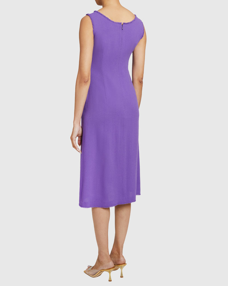 FANNY A-Line Midi Dress in Luxury Wool Crepe