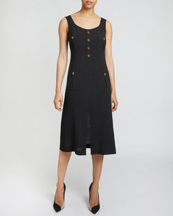 FANNY A-Line Sleeveless Dress in Luxury Wool Crepe