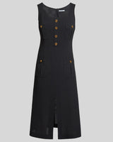 FANNY A-Line Sleeveless Dress in Luxury Wool Crepe