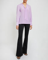 FRANCIS Blouse with Neck Tie in Silk Crepe de Chine