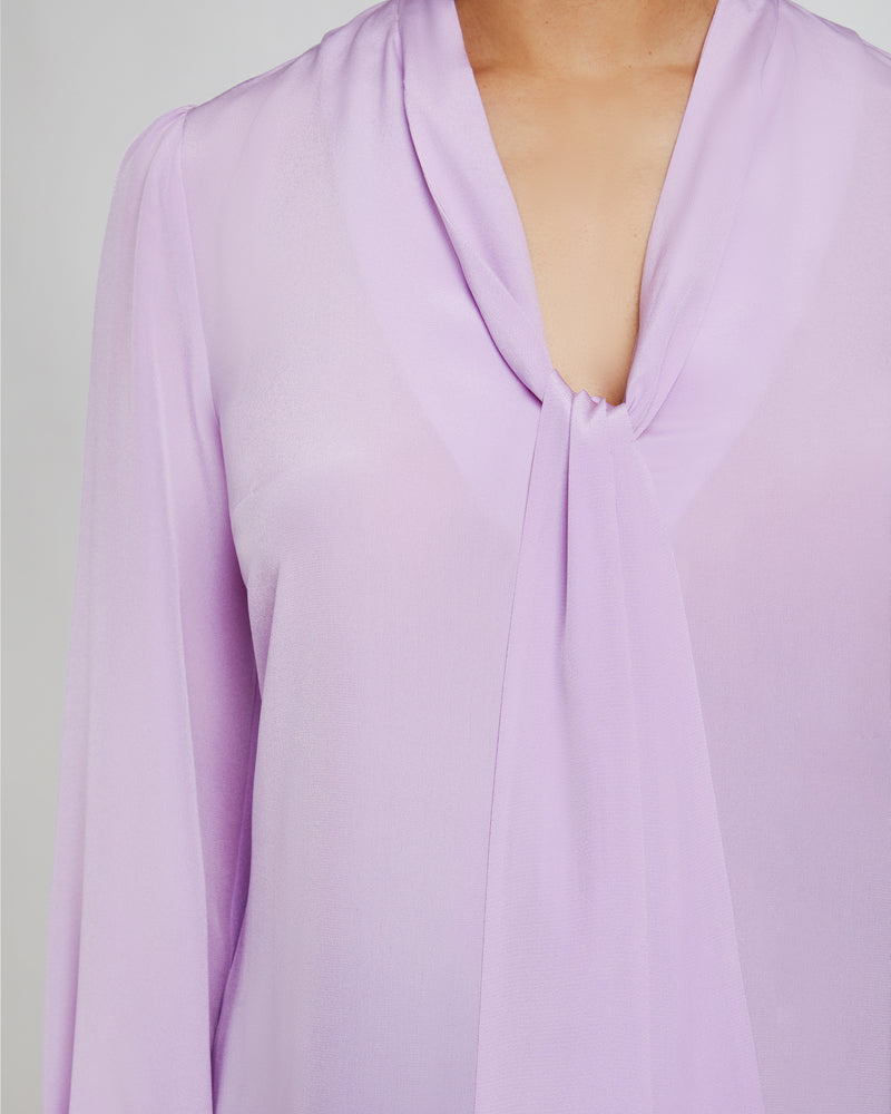 FRANCIS Blouse with Neck Tie in Silk Crepe de Chine