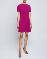 KATE Short Sleeve Shift Dress with Skirt Zippered Slit Detail