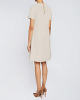 KATE Short Sleeve Shift Dress with Skirt Zippered Slit Detail