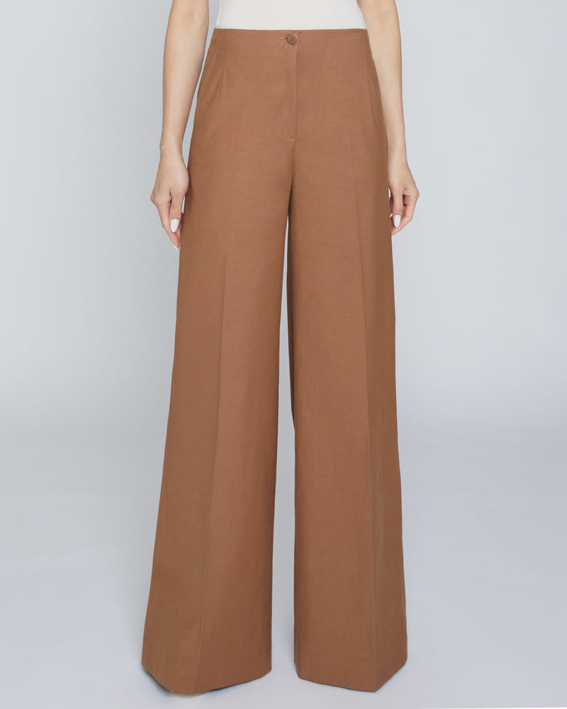 LILY Wide Leg Pant in Stretch Cotton Blend