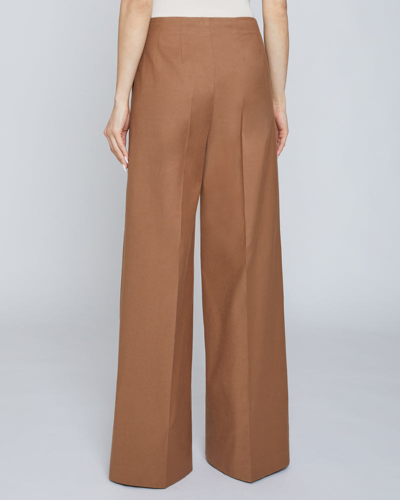 LILY Wide Leg Pant in Stretch Cotton Blend