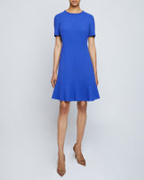 MANTA Short Sleeve A-Line Sheath Dress in Luxury Wool Crepe