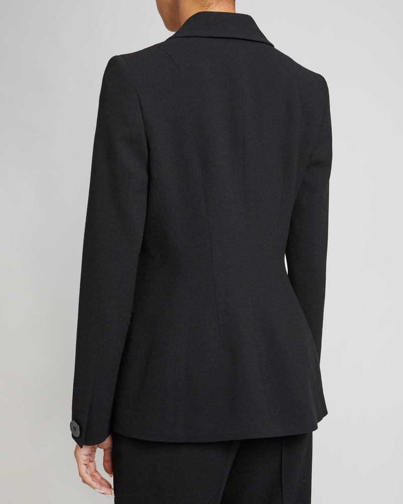 MARA Asymmetrical Blazer in Luxury Wool Crepe