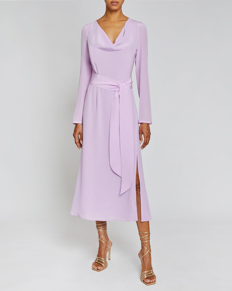 PIPER Cowl Neck Dress in Silk Crepe de Chine