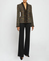 RITA Tweed Jacket with Fringe Detail and Accent Buttons