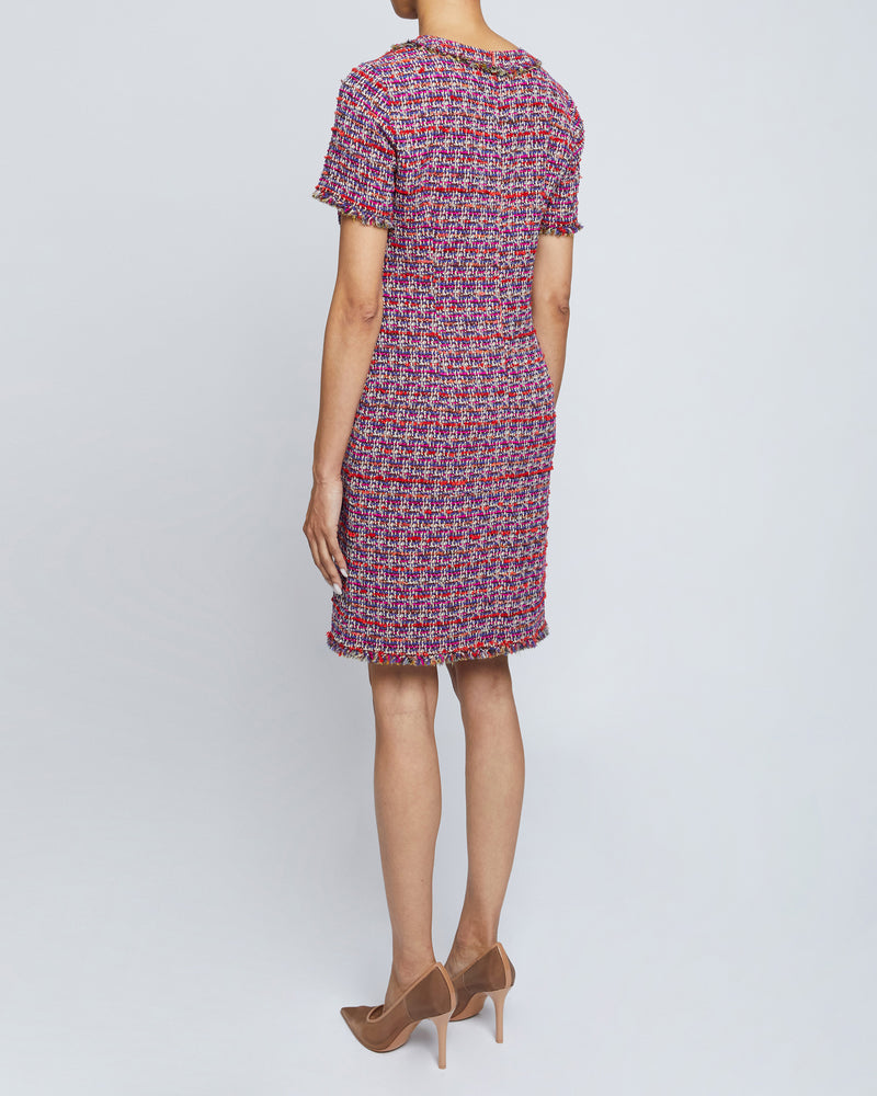 SHEA Short Sleeve Shift Dress in Lightweight Modern Tweed