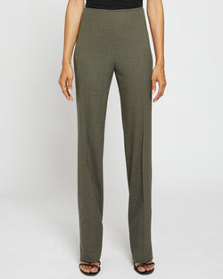 SOFIA Straight Leg Pant with Side Zip in Virgin Wool Stretch