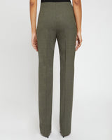 SOFIA Straight Leg Pant with Side Zip in Virgin Wool Stretch