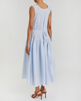 STELLA Sleeveless Drop-Waist Midi Dress in Breathable Cotton