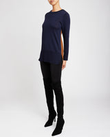 TORI Color Block Knit Sweater in Extra Fine Merino Wool