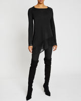 WELLA Asymmetrical Knit Sweater In Merino Wool