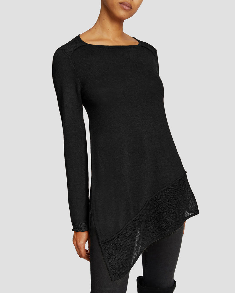 WELLA Asymmetrical Knit Sweater In Merino Wool