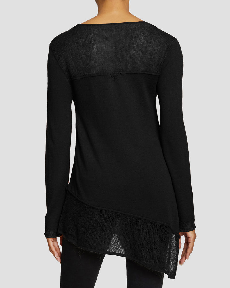 WELLA Asymmetrical Knit Sweater In Merino Wool